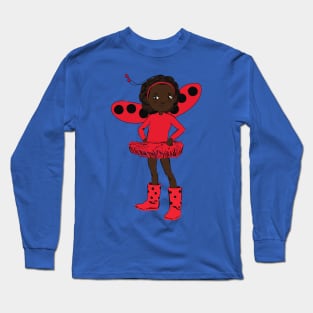 Ladybug Girl Illustration Long Sleeve T-Shirt